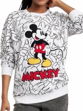 New Mickey Mouse Sweatshirt Retro Comic Disney 100 Shirt hands icon Disney world
